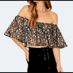 Amuse Society Off the Shoulder Crop Top XS